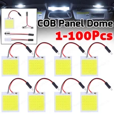 48SMD Panel COB LED Festoon T10 BA9S Car Interior Dome Map Light Bulbs White Lot