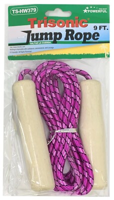 Exercise Jump Rope 9-ft Polyester Rope Wooden Handles Speed Jumping Random Color
