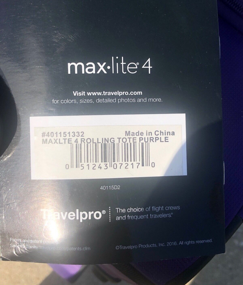 Travelpro MaxLite Luggage Set, 21" CarryOn and 15" Rolling Tote, New