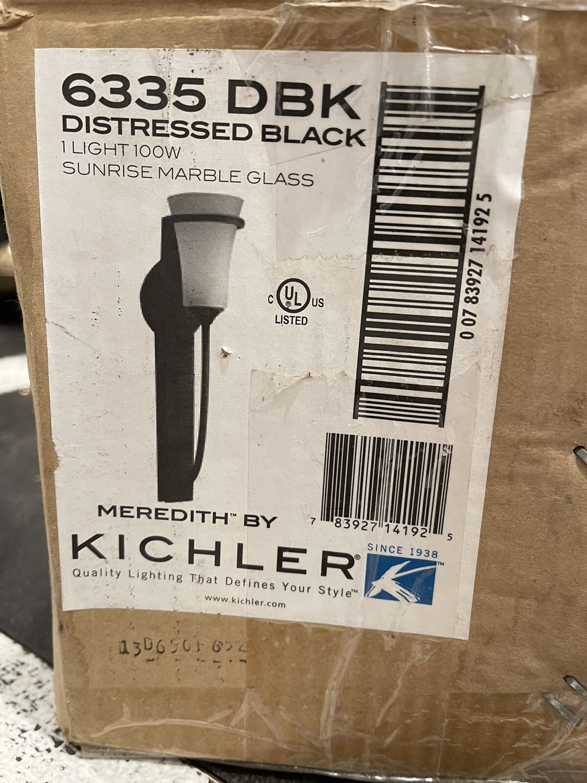 LOT#1 -2 Kichler Lighting 9334DBK Meredith 18" Light Indoor/outdoor Wall Sconces
