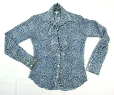 Ivy Women's Size S (Small) Ruffle Blouse Ditsy Floral Long Sleeve Button Front