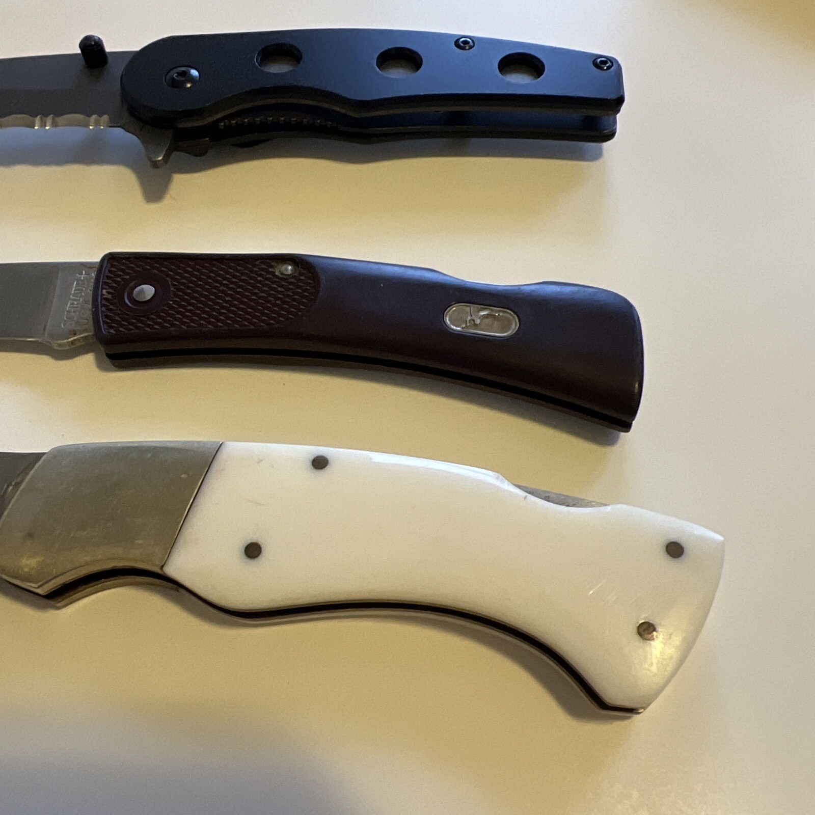 Vintage Buck Bear Hunter Pocket Knife lot of 3 Schrade Vintage eBay