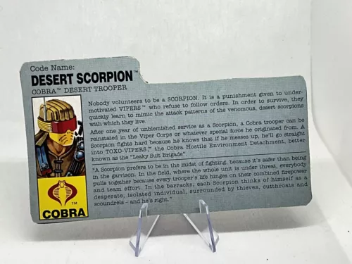 Gi Joe Cobra Filecard 1991 Desert Scorpion (c)