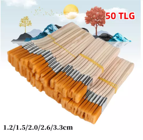 50/120 Malerpinsel Set Pinselset Flachpinsel Farbpinsel Eckenpinsel Lackpinsel - Bild 12 von 13