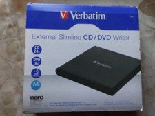 Verbatim 98938 Slimline External CD/DVD Writer Works Great 