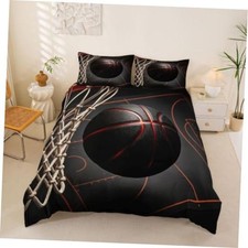 Boys Basketball Print Bedding Set Sports Theme Duvet Cover For Queen Multi 28