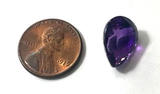 GENUINE AMETHYST PEAR SHAPE FACETED 8.42CTS 15X12.3X8.5 MM BELOW WHOLESALE