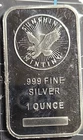 Sunshine Minting 1oz .999 Fine Silver Bar 1 Ounce Total Precious Metal Content