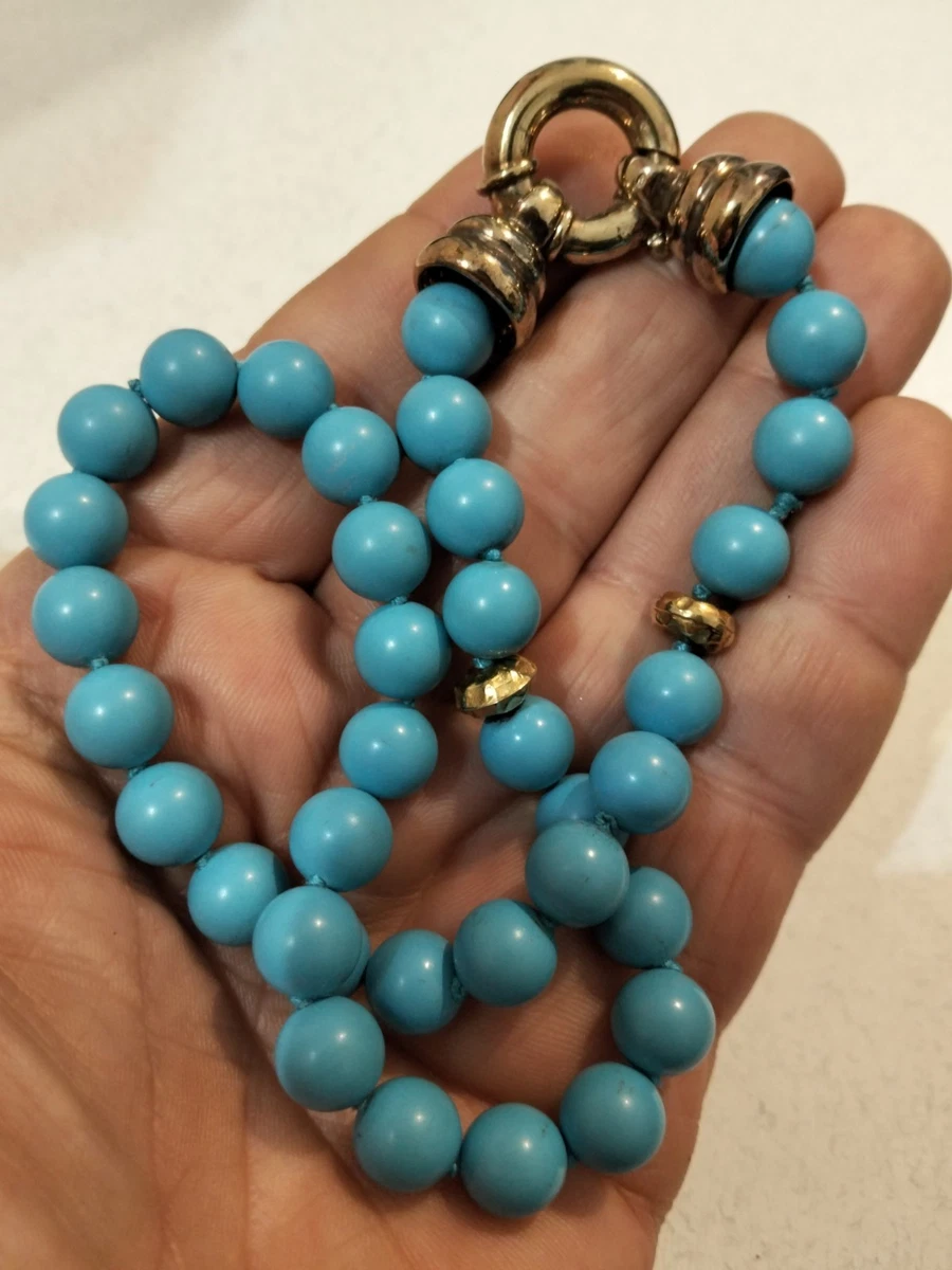 Ciondolo Turchese E Perle Su Catenina Veneziana In Argento - Foto 3