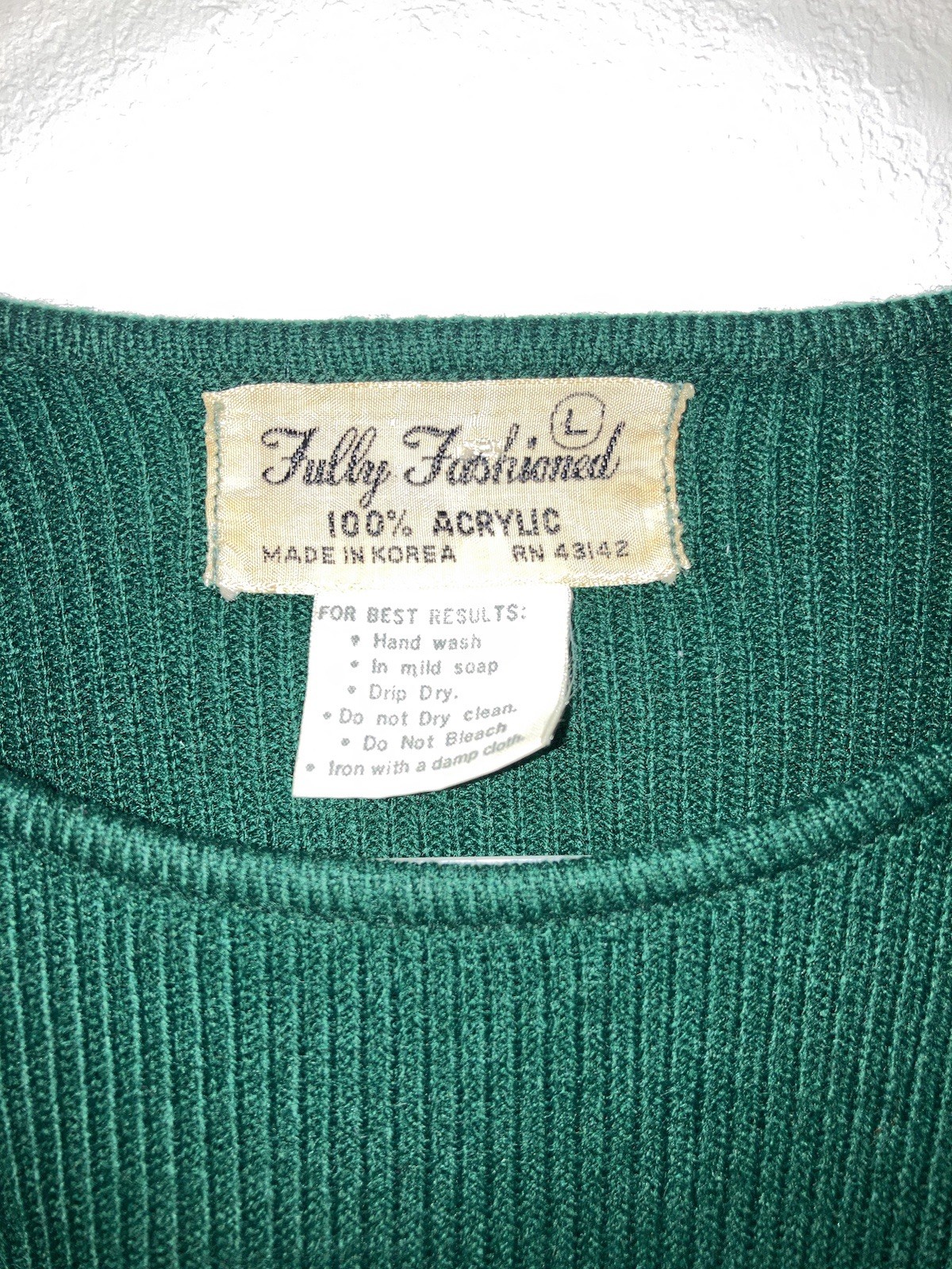 Fully Fashioned Knitted Green Pullover Elbow Pad … - image 2
