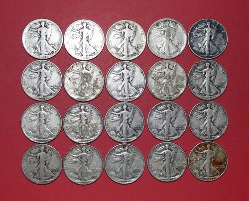 Walking Liberty Half Dollar Lot - Roll of 20 Mixed Date Culls