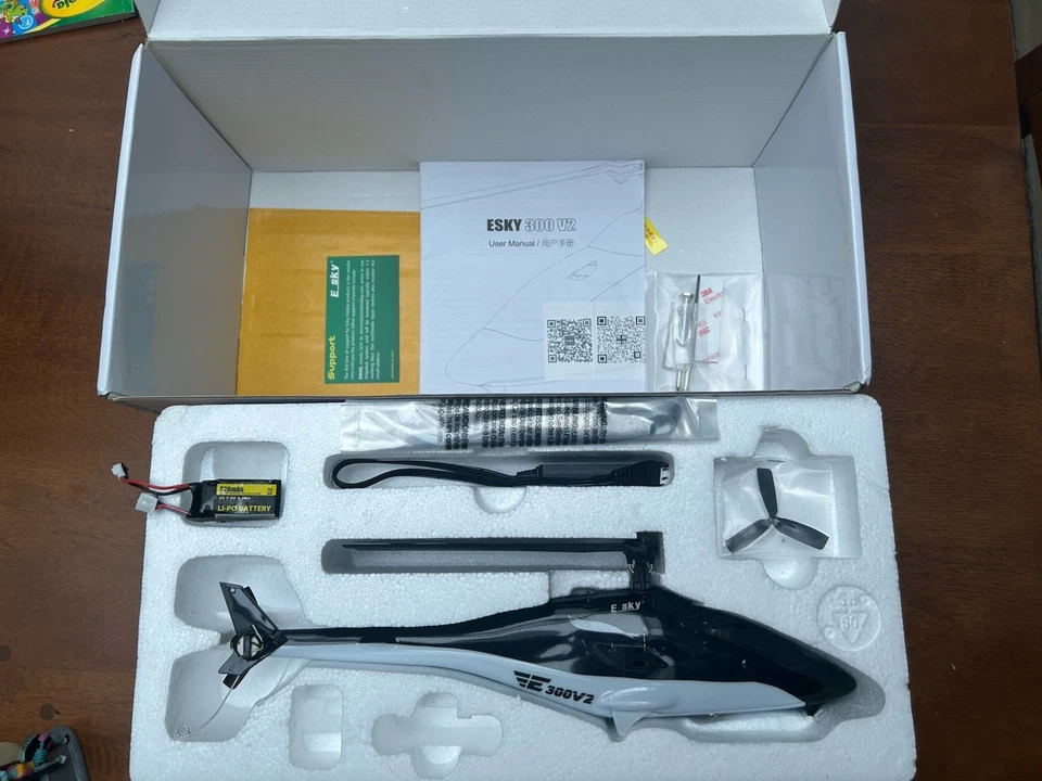 ESKY 300 V2 Mini Flybarless 6CH 2.4Ghz FXZ 6 DOF Axis RC Helicopter Toy Mode 2 - Image 3 of 4