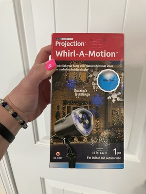 #ad Gemmy Whirl A Motion LED Projection Light White Blue Indoor Outdoor Christmas $14.95