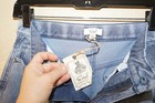 Easel Los Angeles S distress wide leg cotton blend denim jeans women — photo 5