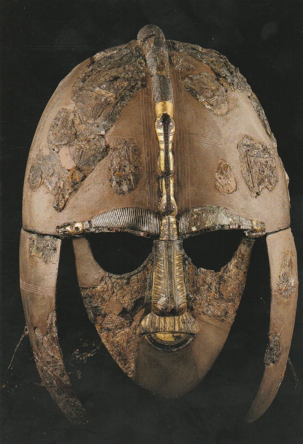 British Museum Sutton Hoo Helmet Postcard Anglo-Saxon Artefact 2002