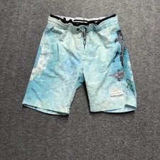 Molo Swim Trunks Youth Boys 11/12 Blue Ocean Boat Spin Elastic Waist