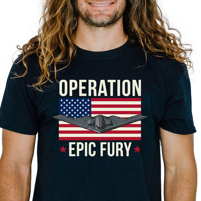 Operation Epic Fury B2 Bomber Iran Patriotic Graphic Tee