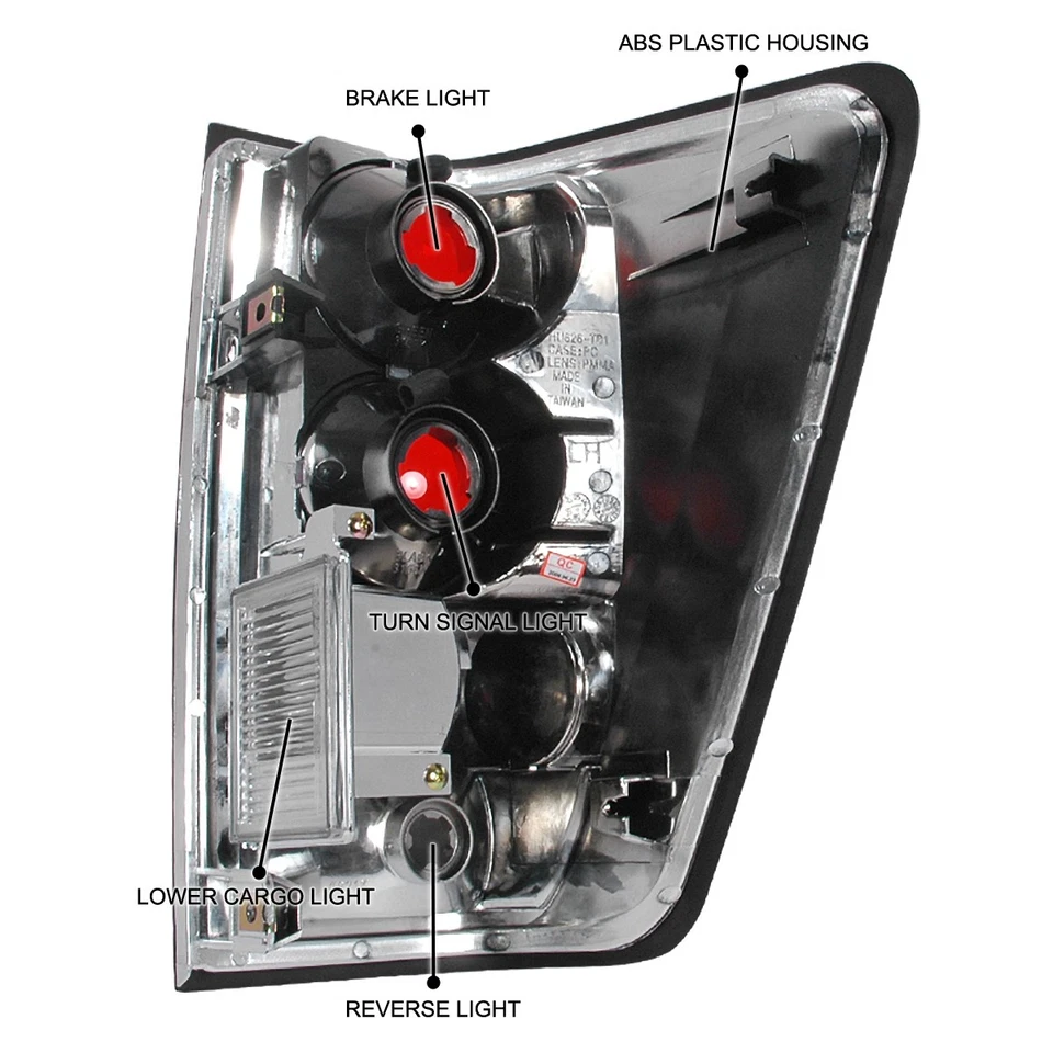 Black Fits 2004-2015 Titan Tail Lights Rear Brake Lamps Pair Left+Right 04-15 - Изображение 4 из 4