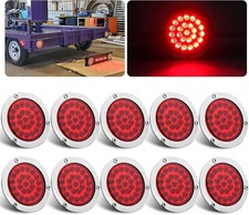 10 Pcs 4 Inch Round Led Trailer Tail Lights Red 24led Sealed 4 Round Red Led