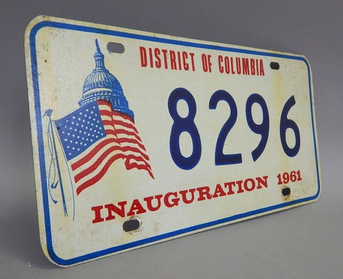 1961 Washington DC JFK Kennedy Inaugural Inauguration Parade License Plate - Picture 2 of 3