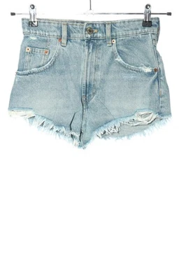 ZARA Short moulant Dames Pantalon court T EU 34 bleu style décontracté - Photo 1/4