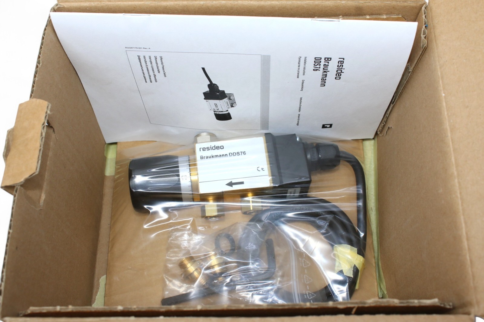 RESIDEO BRAUKMANN DDS76-1/2 DIFFERENTIAL PRESSURE SWITCH (0….1.6 bar)