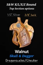 Smith & Wesson K/L/X/Z Rnd FGT Carry Grips "Skull & Dagger" Dragonscales/Checker