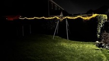 Solar Powered Hanging Garden Gazebo Light with Retractable LED String Lighting