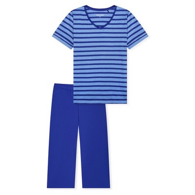 Schiesser Women's Pyjama Set - Nightwear, 3/4 Short Sleeve, Pattern, B...