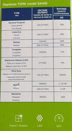 Interruptor astronómico de 7 días de control multipropósito serie EWZ, 120-277 VAC...  - Imagen 9 de 9