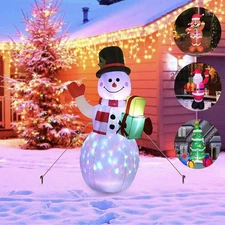 Christmas LED Lights Glowing Santa Tree Snowman Inflatable Doll Outdoor Yard