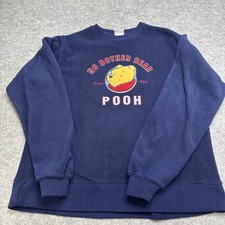 VTG Disney Store Winnie The Pooh No Bother Bear Fleece Sweatshirt Adult Size M