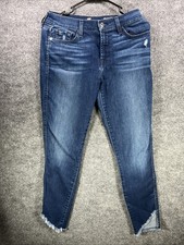 Seven For All Mankind The Ankle Skinny Jeans Women's Size 27 Blue Slit Ankle
