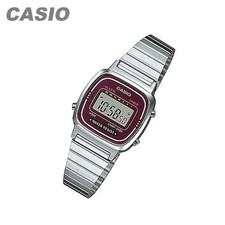 Casio LA-670WA-4 Women's Digital Watch Silver Wine Red Vintage Style New