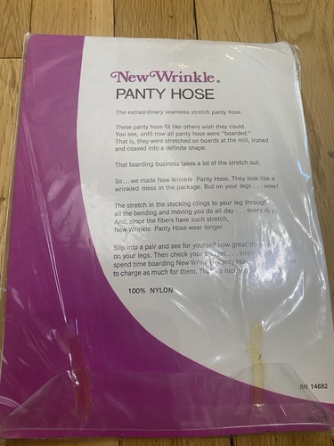 Vintage New Wrinkle Nylon Cinnamon pantyhose w/ model One Size - Picture 4 of 5