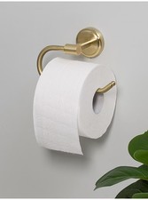 Brass Effect Wall-Mounted Toilet Roll Holder Compact Bathroom Accessory