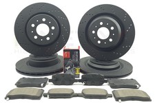 FÜR TESLA MODEL 3 (5YJ3) GELOCHTE BREMSSCHEIBEN VORNE HINTEN APEC BELÄGE 320mm 335mm
