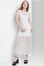 Wild fable Short Sleeve Maxi Dress -White Lace size XS MSRP 32 NWT