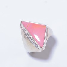 Pink Opal - Australia 925 Sterling Silver Solitaire Handmade Ring s.8.5 A328