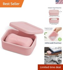 Leak Proof Silicone Travel Soap Case with Draining Tray for Camping Gym
