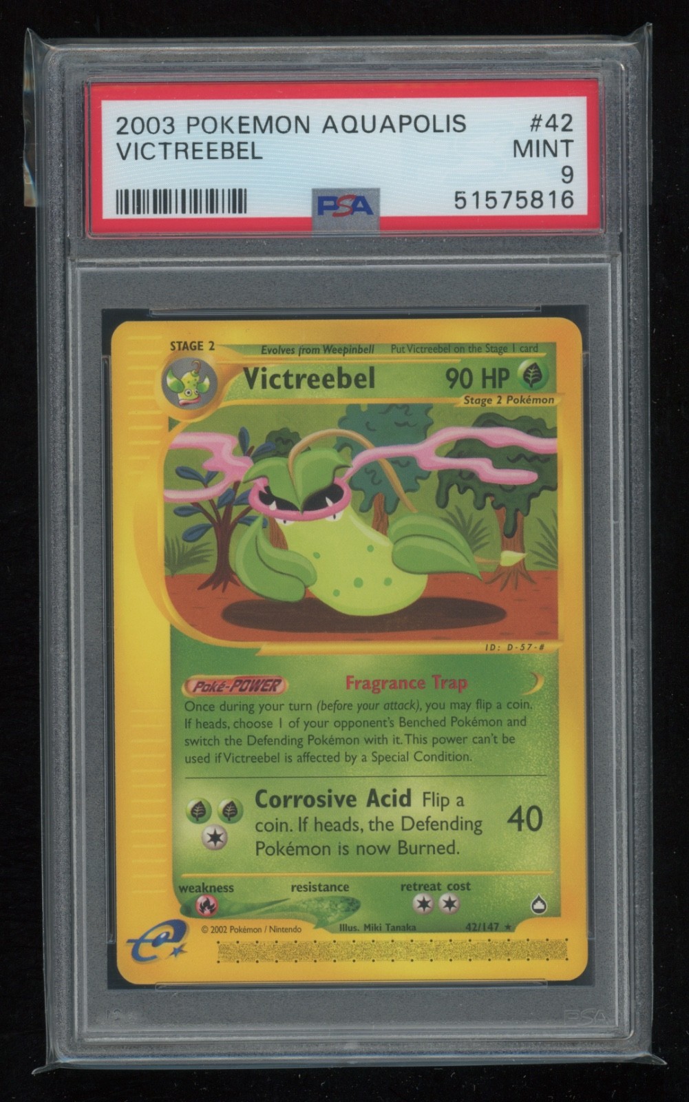 POKEMON Aquapolis VICTREEBEL 42/147 Rare PSA 9 MINT Vintage WOTC Low POP 29