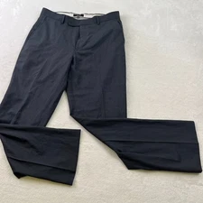 Saks Fifth Avenue Black Label Mens Pants 36x32 Charcoal Gray Wool Office Dress