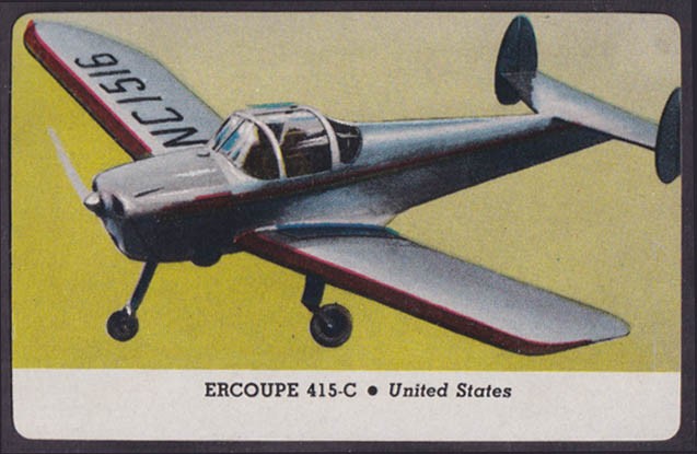 Whitman trading card Ercoupe 415-C private plane USA