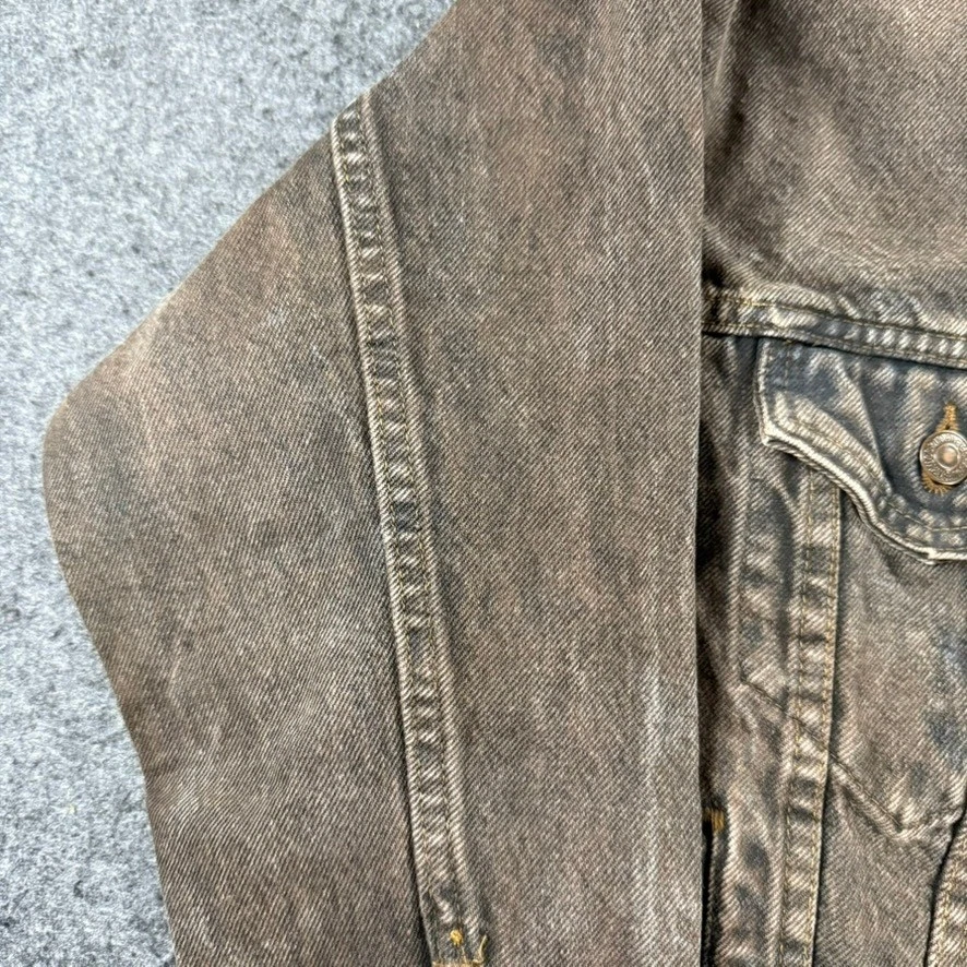 Chaqueta de Camionero Levi's 70507-0281 De Colección Marrón Desteñida Envejecida Hecha en EE. UU. PEQUEÑA Foto 2 de 4