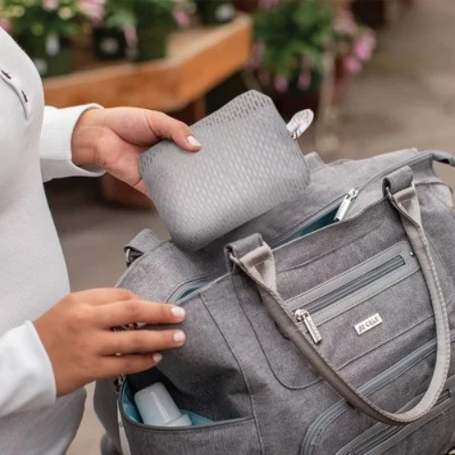 Cubierta compacta antibacteriana para carrito de compras Boppy - gris jaspeado Foto 4 de 4