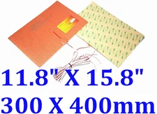 3D Printer Heated Bed Silicone Heater 11.8" X 15.8" 3M Adhesive Thermistor JSRGO