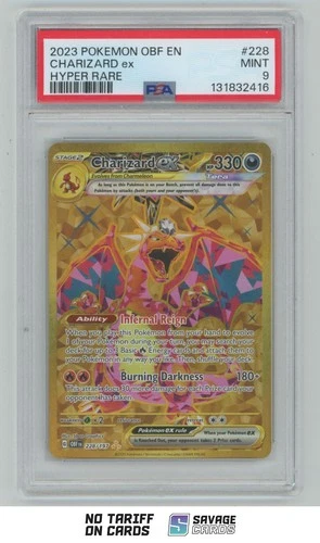 2023 Pokemon Scarlet & Violet Obsidian Flames Hyper Rare Charizard ex PSA 9