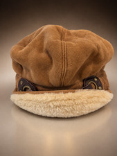 Vintage UGG Australia Shearling Suede Hat Brown Sheepskin Fur Trim