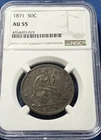 1871 Seated Liberty Silver Half Dollar NGC AU-55