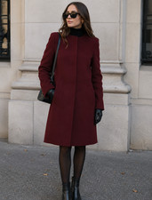 Halston Heritage Burgundy Coat